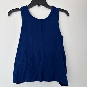 Ava Sky Royal Blue Low Twist Back Tank Top